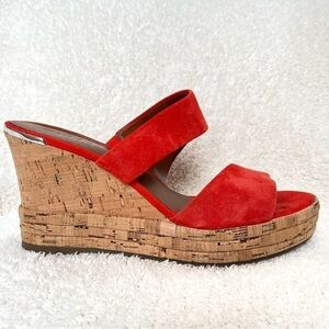 Franco Sarto Tangelo Fiore Wedge Platform Slip on Sandals 4” Cork Size 8.5 M
